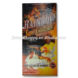 Customized printed plastic pp woven animal food, feed packaging bag 25kg
