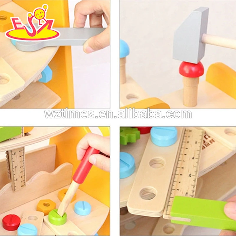 Wholesale funny kids wooden tools table toy for exercising hand skill W03D062