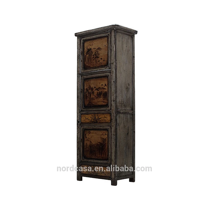 Chinese hand painted high glossy wardrobe