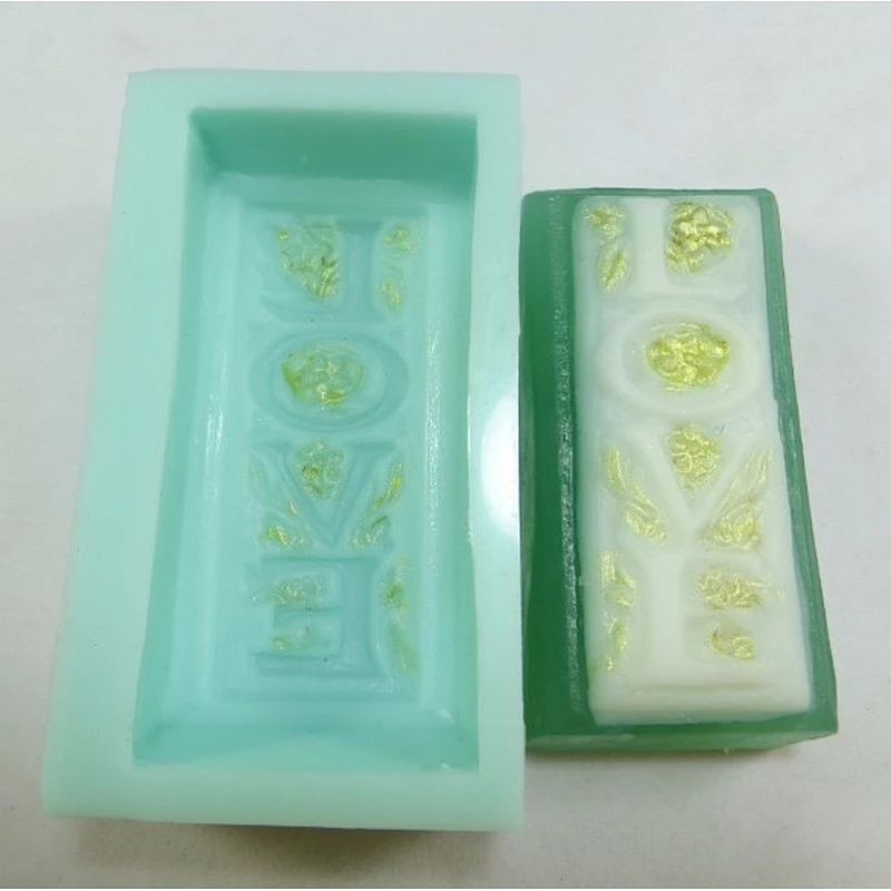 QT0031 LOVE alphabet rectangle soap molds handmade soap making moulds PRZY