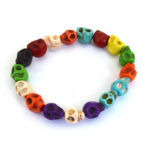 colorful resin skull bracelet