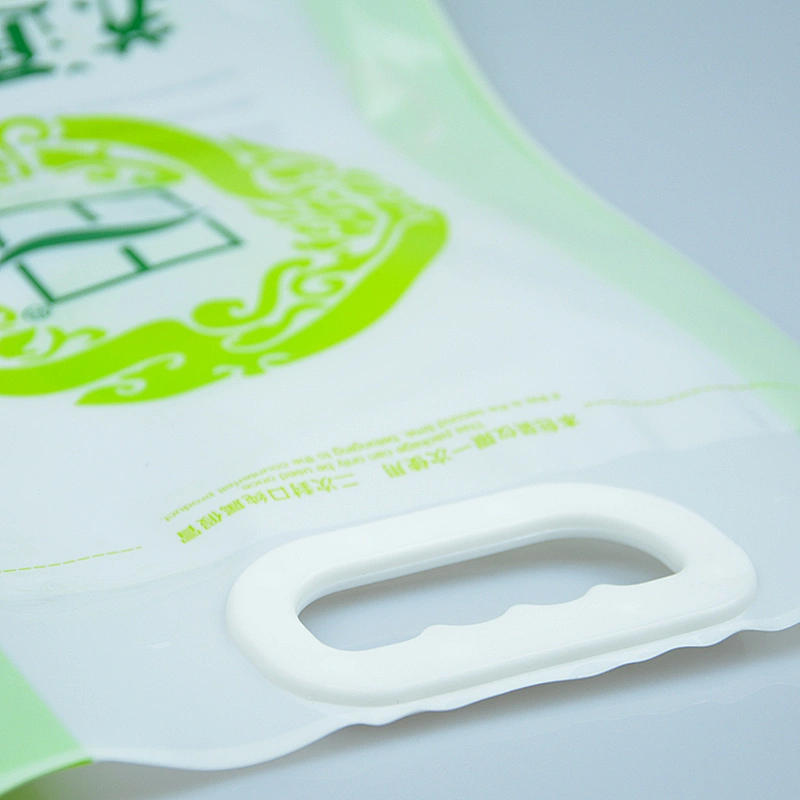 PE plastic rice bag with patch handle
