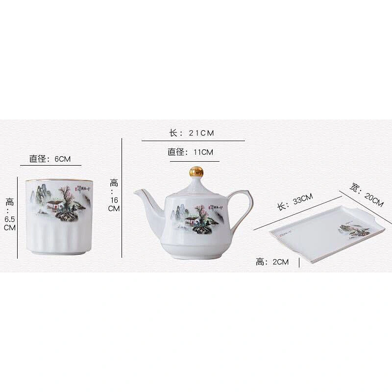 Handmade Chinese pattern design porcelain bottle sets for houseware