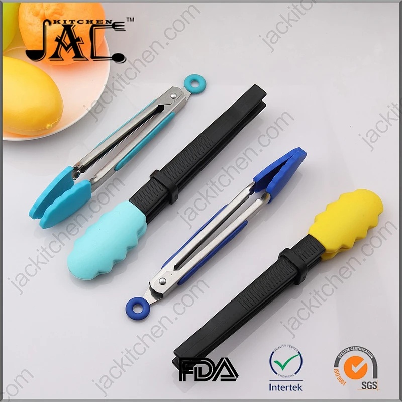Custom Bbq Tongs With Silicone Heads and Side Grips