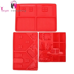 Amazon Hot Selling Food Grade 3D Houses Cake Silicone Baking Mould