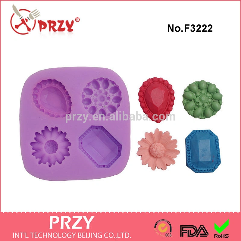 F3222 The new silicone mold cake diamond jewelry crystal epoxy liquid silicone fondant mold