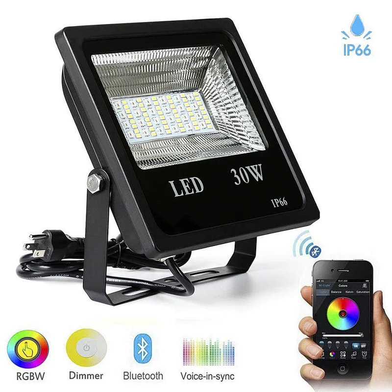 APP+Remote Control Android IOS Compatible Smart Grow Plant 30W RGBW Multi Color Waterproof Outdoor Spotlight Led Flood Light