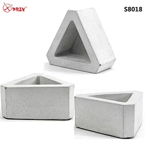high quality 3D mini concrete vase mould silicone Triangle flower pot silicone molds concrete for sell