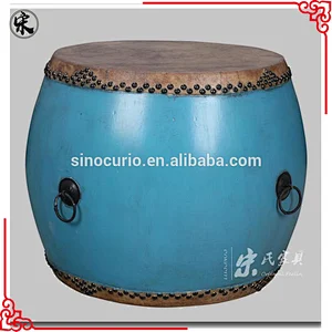 Chinese antique decorative carved drum table