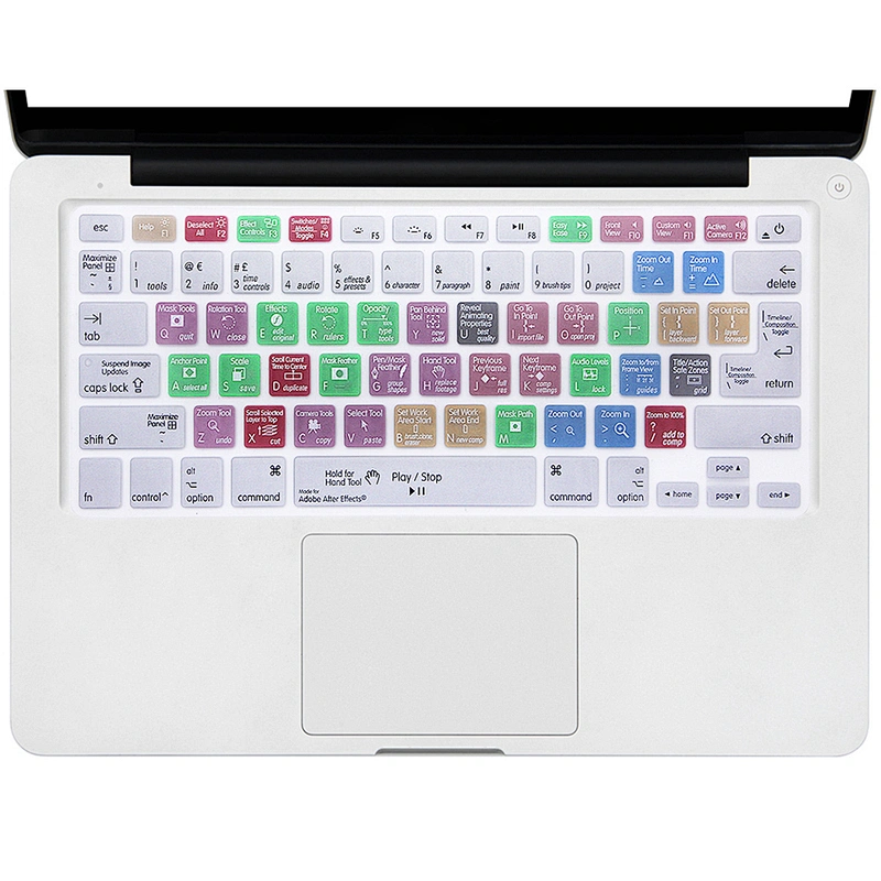 Unique Items Sell Durable Ado be After Effects Shortcuts Silicone Keyboard Skin custom keyboard cover for macbook pro 13 cover