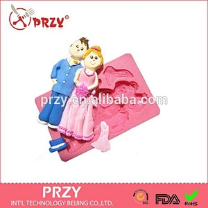 bride and groom silicone cake decoration mold