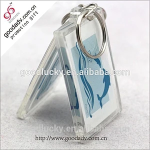 Hot Sale Cheap Custom Printed Clear Plastic Acrylic Charm Keychain