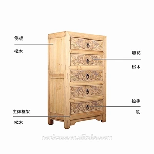 Chinese home decor aged antique furniture living room cabinet