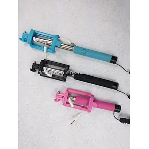 Universal For Go pro Camera Telescopic Handheld Silicone Handle Cover mini cable Selfie Stick