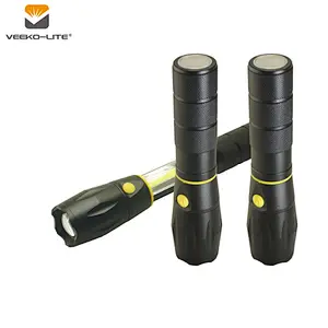 2018 New COB electric touch LED aluminium flashlight strong lightCOB working light