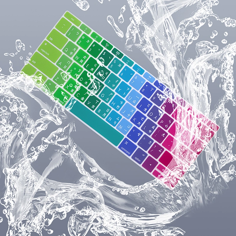 US Layout taiwan Chinese rainbow Silicone Keyboard Cover Skin keyboard protector For MacBook air Pro retina 13 No Touch Bar