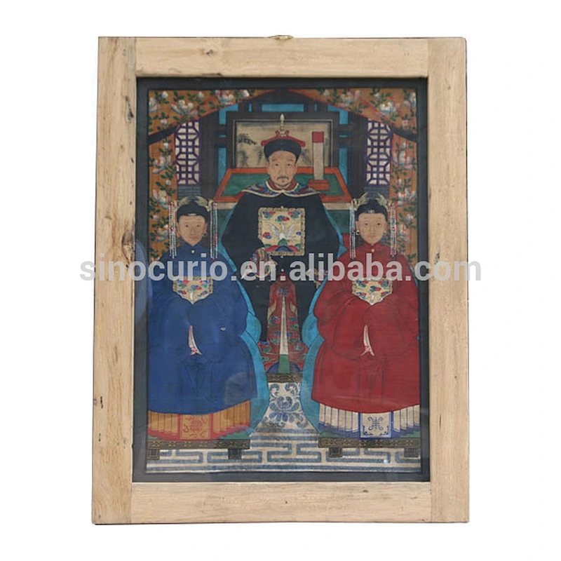 Chinese antique fabric ancestor painting