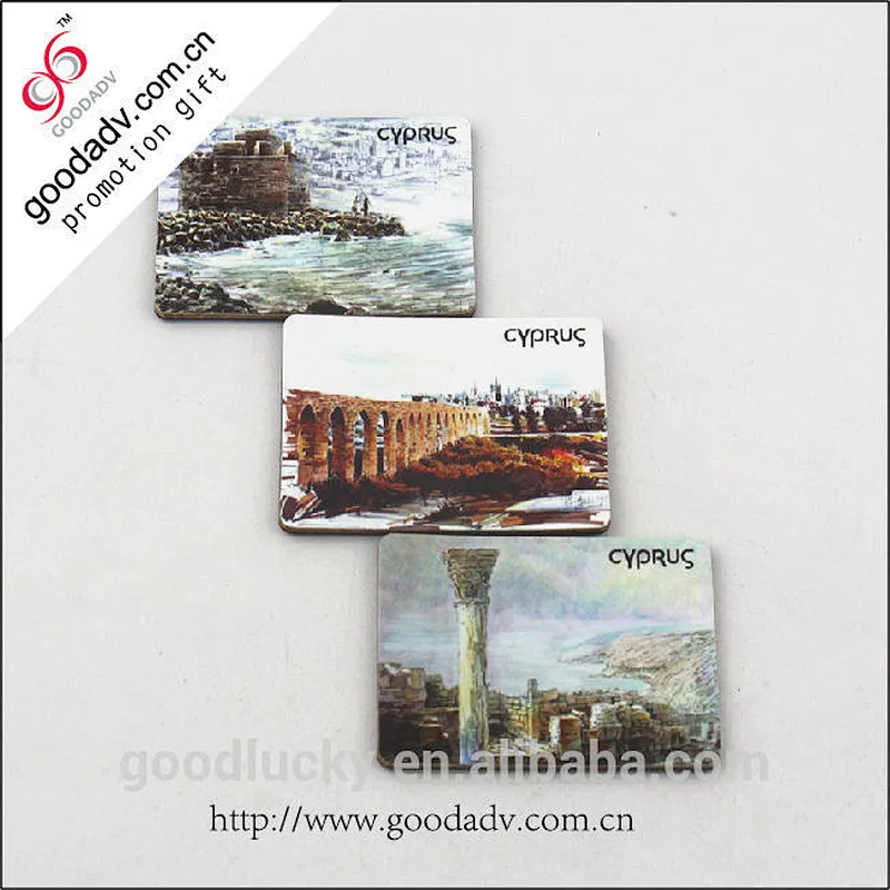 Top fashion novelty colorful wooden fridge magnet sticker
