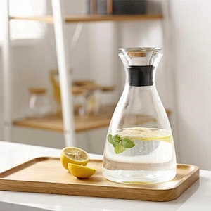 High quality 1000ml 1L capacity juices bottle clear glass cold water bottle for home&garden