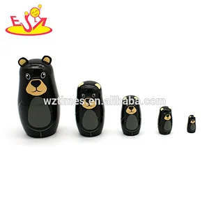 Wholesale creative custom wooden Russian nesting toy for children as gift W06D083