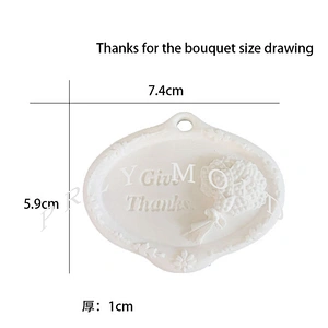 S9087 silicone solid aroma gypsum mold Thanks for the bouquet card wax piece molds fondant mould