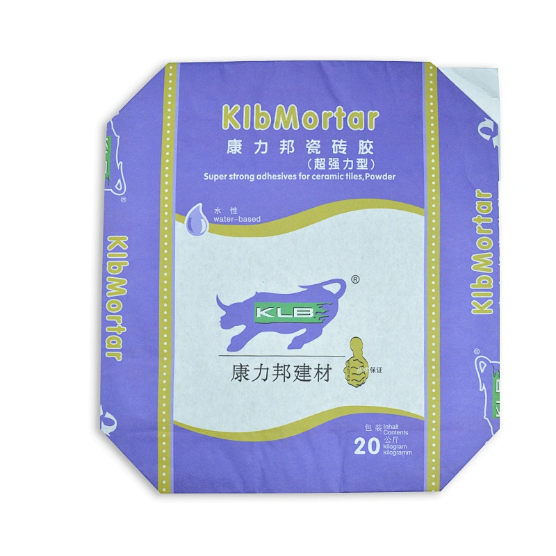 kraft paper block bottom valve bag for packing putty, mortar, glue, cement packaging bag