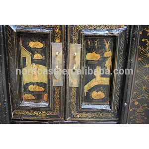 bedroom old cabinet chinese antique small cabinet red&black