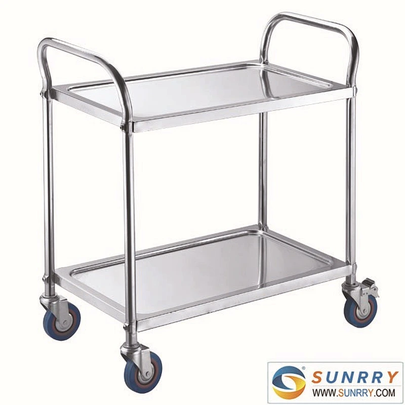 2018 Hot sale stainless steel mobile hand push food cart and dining serving cart