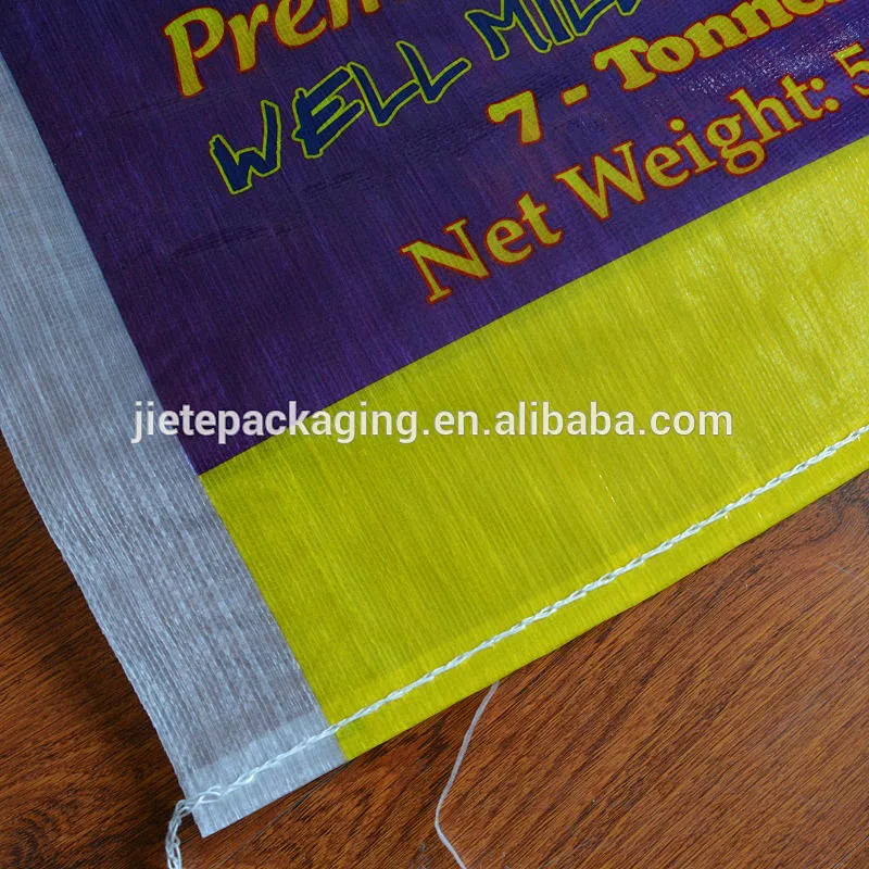 High quality bopp laminated plastic pp woven rice packaging bag 50kg export Philippine