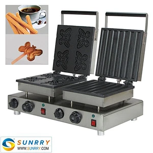Interchangeable automatic cast iron plate 4 butterfly and 7 cylinder waffle maker machine