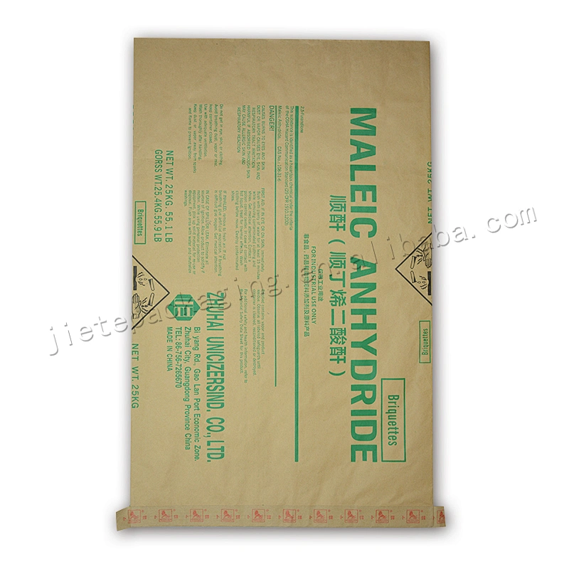 High quality kraft paper chemical resistant bag with lining for maleic anhydride