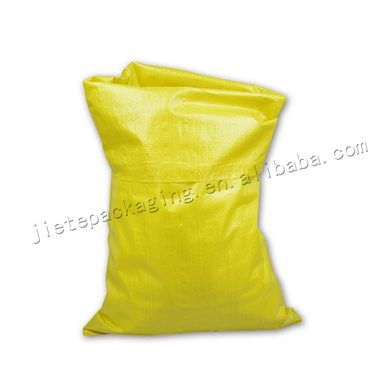 Factory sale yellow pp woven packaging bag 50kg sack for rice,flour,feed,sugar,sand,fertilizer
