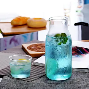 300ml 600ml Borosilicate Glass Water Bottle With A Single Cup,Breakfast Cup,Milk Cup