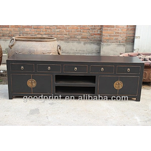 Chinese Antique Black TV cabinet Furniture