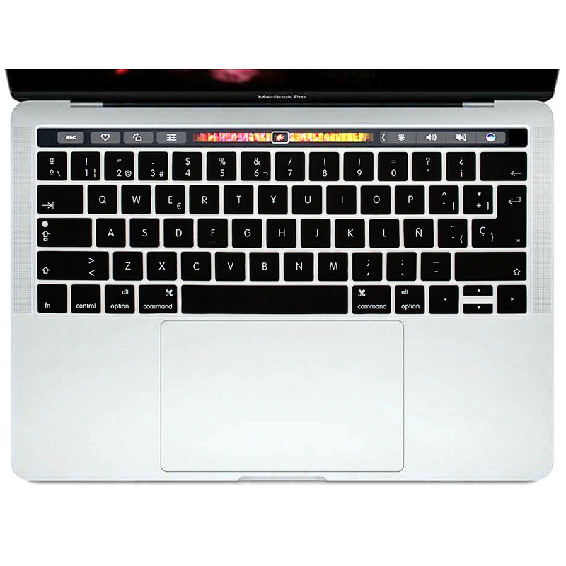 Spanish Language European Layout Keyboard Skin custom silicone keyboard cover For macbook pro 13 touch bar 15