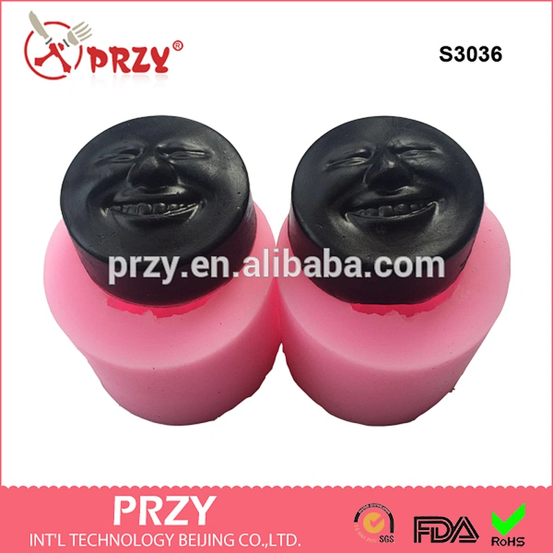S3036 PRZY whole sale human face soap mold,silicone human face soap mold