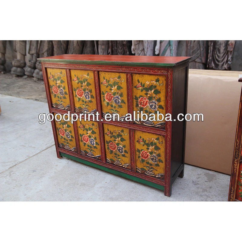 Reproduction antique furniture hand painted Tibetan cabinet