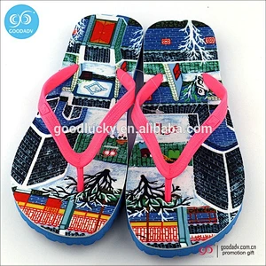 Men's flip flop Retro oil painting personalized men footwear sandal shoes China styles