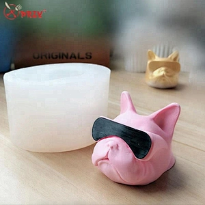 Fighting glasses dog Candle moulds car Aroma Stone decoration Mold Diy puppy Soap silicone Moulds