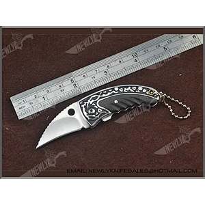 Ebony Handle Folding Knife Tactical Small Pocket Knife