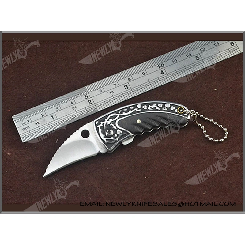Ebony Handle Folding Knife Tactical Small Pocket Knife