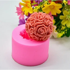 DIY Baking Stereo 3D Rose Ball Fondant Cake Chocolate Handmade Soap Silicone Mould