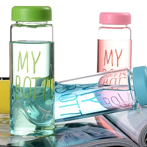 100% high borosilicate glass quality candy-color glass cup sealed lid for travel