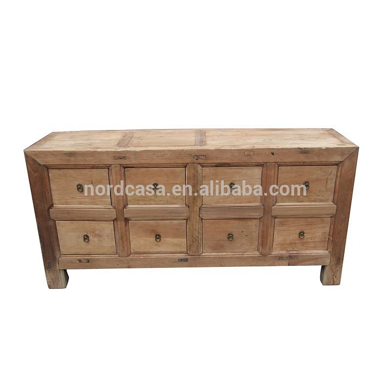 china antique provincial reclaimed wood storage cabinet with 10 drawers