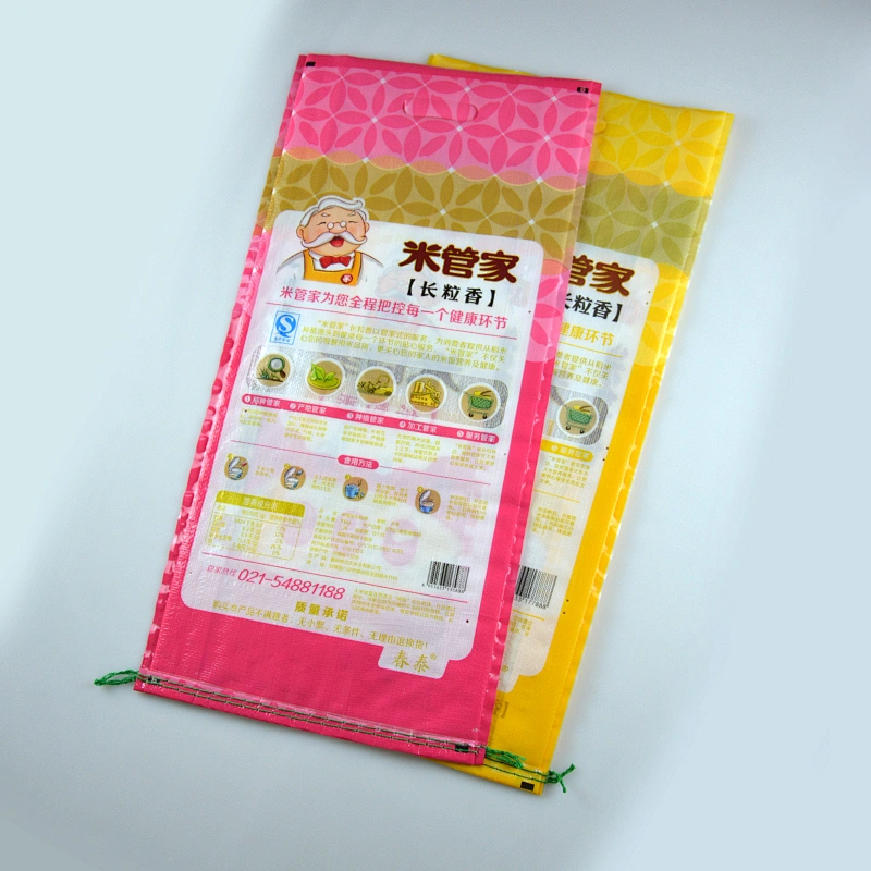 Custom wholesale 10kg large rice bag with handle