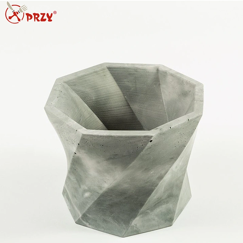 Twisted Octagon Vase Silicone Mold Silicone Planter Molds For Concrete