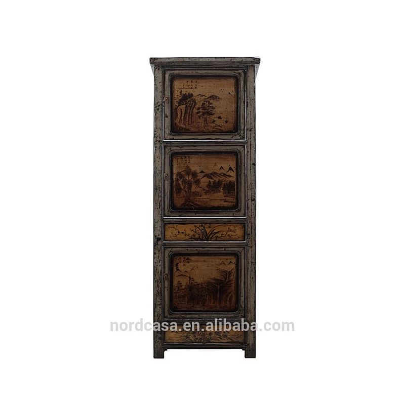 Chinese hand painted high glossy wardrobe