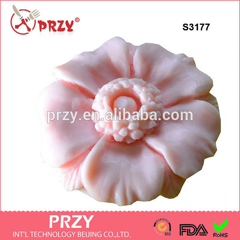 S3177 wholesale przy 3d flower shape silicone handmade soap molds
