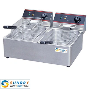 Countertop Potato Chips Fryer Machine Double Basket with CE Industrial Electric Fryer (SY-TF11B SUNRRY)