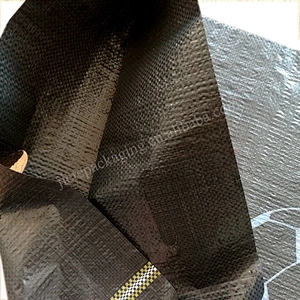 Black plastic pp woven black pp shopping bag